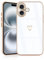 JRIANY for iPhone 16 Case, Protective Flexible Silicone Case with Cute Design Love Heart Pattern Shockproof Bumper Cover Compatible with Apple iPhone 16 6.1-Inch - White