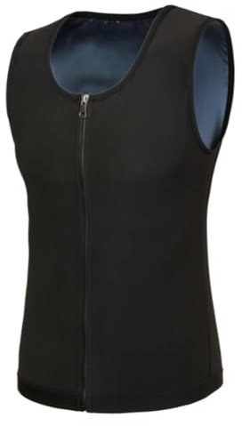 JPXJGT Hombres Chaleco Deportivo con Cremallera Faja Sauna Compresión Abdomen Gym Running Fitness (Blue,5XL)