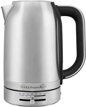 KitchenAid 1.7L Variable Temperature Kettle, Adjustable Temperature Control 50°C-100°C, Quick Boil & Water Level Gauge, Stainless Steel