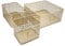 Box and Beyond - Rechteckige Aufbewahrungskörbe aus Metall mit Gittermuster für Küche, Wohnzimmer oder Badezimmer, 3 Stück (Gold)