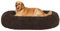 HMTOPE Orthopädisches Hundebett rund Hundekissen Hundesofa Katzenbett Donut Kuscheliges Hundekorb Waschbar, 100 cm Ø, Braun