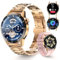Homailida Smartwatch Herren Damen, Business- und Sportliche Smart Watch Herren Damen- Vollfunktions-Communication, 123 Sportarten, Gesundheitsüberwachung, Kompatibel mit Android 5.0 und iOS 9.0+, Gold
