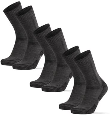 DANISH ENDURANCE Merino Wandersocken, 1, 3 & 5 Paar, Dunkelgrau, 35-38