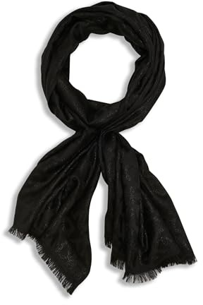 DKNY Damen Blanket Fluffy Plaid Scarf Modischer Schal, Schwarz, Einheitsgröße