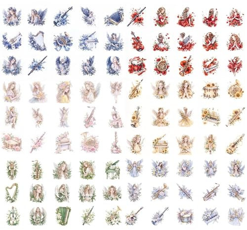 Sticker,Stickers 180 Stück Blumenmädchen-Themen-Aufkleber im 90er-Stil, Fantasie-Mädchen-Stimmenaufkleber, PET-Scrapbooking-Aufkleber for Erwachsene und Kinder for Junk-Tagebuch, Handyhülle, Wasserfla