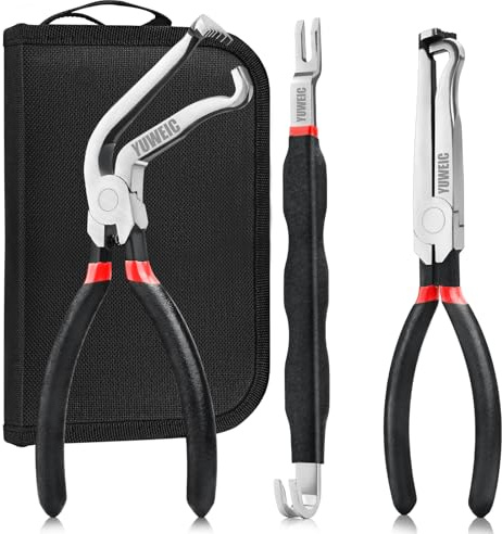 YUWEIC 3PCS Automotive Wire Connector Removal Tool Kit - Electrical Disconnect Pliers Set Locking Tab Disconnect for Car Sensors, Wiring Harnesses, Ergonomic Non-Slip Handle
