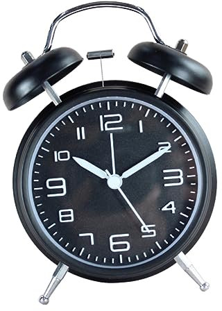 OUNONA Campana Despertador Reloj Despertador con Campanas Reloj Despertador retroiluminado Negro