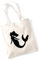 Huuraa Tasche Meerjungfrau Silhouette Geschenk 10 Liter Natural Baumwolle Meerjungfrau Accessoire