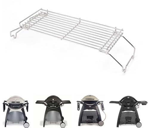 Denmay Warmhalterost Ersatzteile für Weber Q300 Serie Gasgrill, Edelstahl Warmhalterost Zubehör für Weber Q300, Q320, Q3000, Q3200