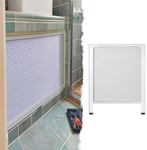 Porte Accordéon Interieur Petites Portes Accordéon à Tambour pour Placard de Garde-manger, Porte Pliante Alvéolée Personnalisable pour Stores de Puits de Lumière Buanderie(W65xH95cm/25.6x37.4)