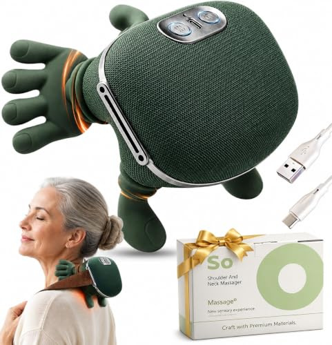 BeFit24 Nackenmassagegerät 4D mit Wärme, Kabellos, Tiefengewebe Massagegerät für Nacken Schulter Rücken, Effektiv gegen Schmerzen & Verspannungen, Ideal für Büro, Zuhause & Geschenk