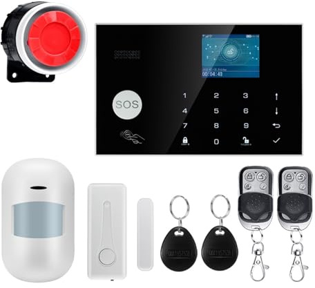 Alarma inteligente Cable inalámbrico GSM de alarma antirrobo for el hogar Cámara IP Sensor de movimiento PIR Sensor de puerta Kit de alarma de seguridad Control de aplicación