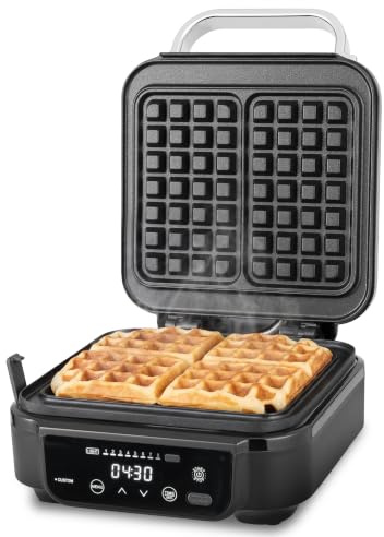 KLAMER Waffeleisen 1200W, Abnehmbare Platten, 5 Programme, 8 Stufen