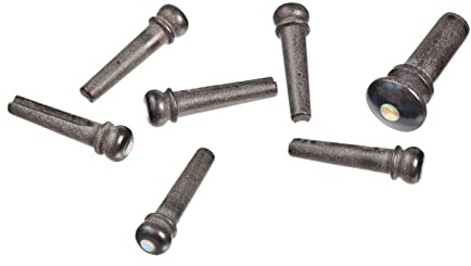 Planet Waves PWPS2 Ebony Bridge Pins with End Pin Set - Abalone Inlay, 4.0 in*0.3 in*5.0 in