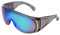 Calabria 1003 Fit Over Safety Glasses Fitover Prescription Eyewear Green Mirror Men Women Wraparound Tinted Anti Fog Scratch
