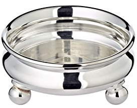Edzard Bowl Santa Heavy Silver Plated with feet - Original Serving Bowl, Decorative Bowl, Fruit Bowl, Serving Bowl- Gifts for Partner (10 cm, H 4 cm)(Silver Mirror Polished, Diameter 8 cm)