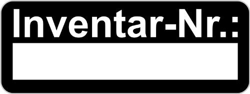 500 Stück Schwarze Etiketten Aufkleber Inventarnummer Inventar 48x20 mm beschriftbar wasserfest uV-stabil