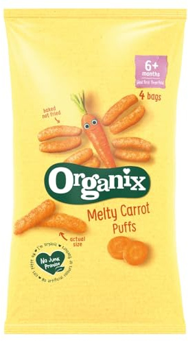 Organix Finger Food Melty Carrot Puffs, 4 x 18g