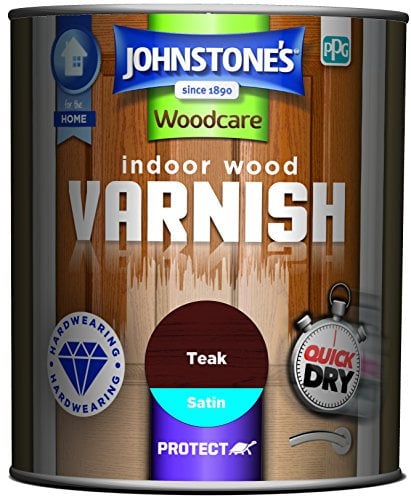 Johnstone's Woodcare Indoor Wood Varnish - Teak 750ml