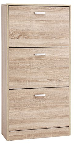 VASAGLE Zapatero con 3 Compartimientos, Zapatero con 3 Niveles Ajustables, para Entrada, Pasillo, Sala de estar, Dormitorio, 60 x 24 x 120 cm (Largo x Ancho x Alto), Natural LBC03NL