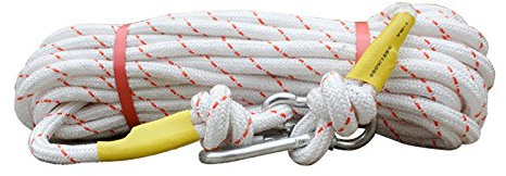 Rock Climbing Rope Steel Wire Core Outdoor Mountain Climbing Household Nylon, Fire Escape Rope Safety Rope,White-10m*16mm
