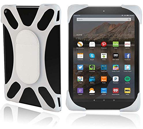 FINDING CASE for Amazon Kindle Fire 7 Alexa(7 Tablet, 5th Gen 2015 &7th Gen 2017 &9th Gen 2019 Release),Slim Silicone Standing Cover Case with Magnet for other 7 AMAZON kindle Fire versions white