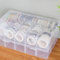 Huianpen 15 Grids Desktop Tape Aufbewahrungsbox Mini Papier Sticker Tape Box transparente Kunststoffkoffer Handwerk Veranstalter