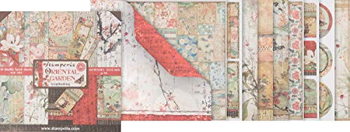 STAMPERIA SBBL58 Papierblock 10 Blätter doppelseitig Oriental Garden, Mehrfarbig, 30.5 x 30.5 (12 x 12)