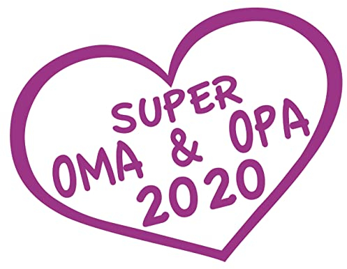 cartattoo4you® AH-00957 | SUPER OMA und Opa 2020 |HS-Serie| 28 x 20 cm | Farbe Hellviolett |in 23 Farben erhältlich, Autoaufkleber Aufkleber Car Sticker Spruch Tuning Heckscheibe