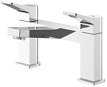 Hudson Reed SOA303 Soar | Modern Bathroom Deck Mounted Bath Filler Tap, 143mm x 231mm, Chrome
