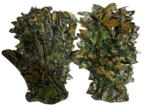 Sneaky 3D Camo Handschuhe, 3D Leaf Handschuhe für Stalking Hunting, Komfortable rutschfeste Haltbarkeit