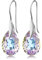 Boucles d'oreilles en argent sterling 925 avec cristaux Swarovski® - Poire - Plusieurs couleurs - Crochets pour femmes - Jolis bijoux pour femme - Avec boîte cadeau, Argent, Cristal