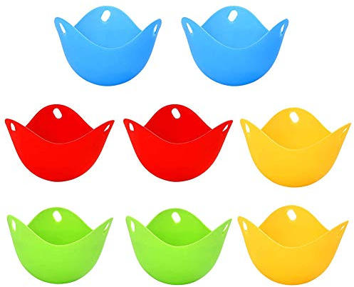 TNMV 8PCS Egg Poacher, Mini Silicone Egg Poaching Cups Uova bollite in Silicone antiaderenti Uova in Camicia Coppe Lavora con Padella per Uova, pentole, Caldaia a Vapore