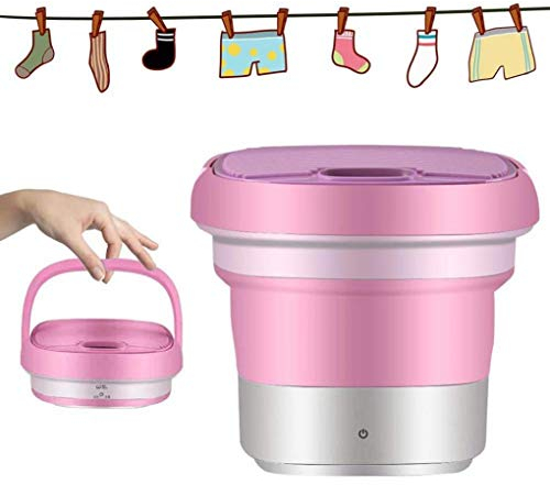 RONGJJ Portable Washing Machine, Portable Ultrasonic Cleaning Machine Small Automatic Underwear Folding Washing Machine For Home Travel, Pink