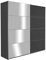 Schwebetürenschrank Kleiderschrank Schlafzimmerschrank | 2-türig | Dekor | Grau Metallic | mit Spiegel | 181x197x61 cm