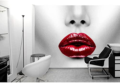 Oedim Red Lips Wallpaper, Decorative for Rooms, Wall Decor, Mural