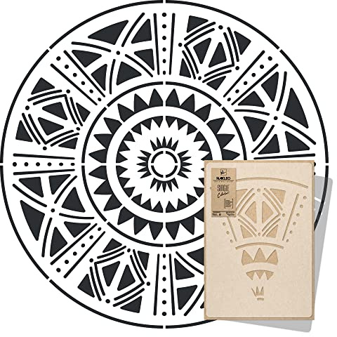 NAKLEO Mandala Painting Large Stencil Diameter 157 cm, African Ethnic Circle Mandala Geometric Ornament, Reusable Plastic Template DIY Art and Craft, Wall Floor Wood Fabric Furniture