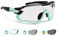 BERTONI Fahrradbrille Sport Sonnenbrille Radbrille MTB mit Sehstärke für Brillenträger mod. QUASAR (Schwartz-Aquamarin/Selbsttönende)