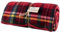 Barbacado Plaid Polaire Tartan à Carreaux Rouges. Tissu écossais Chaud et Doux pour Cette Couverture Anti-Froid.