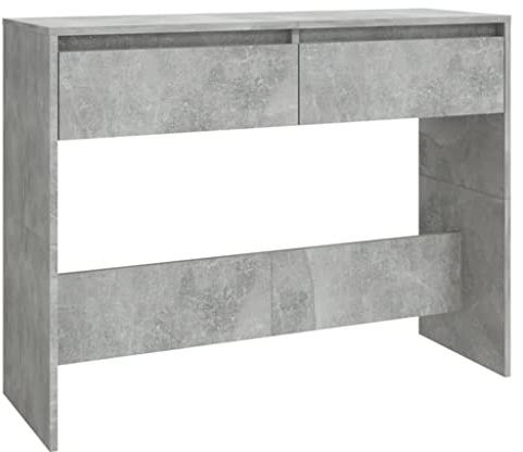 vidaXL Mesa Consola Entrada Pasillo Vestíbulo Recibidor Auxiliar Decoración Hogar Casa Escritorio de Contrachapada Color Gris Hormigón 100x35x76,5 cm