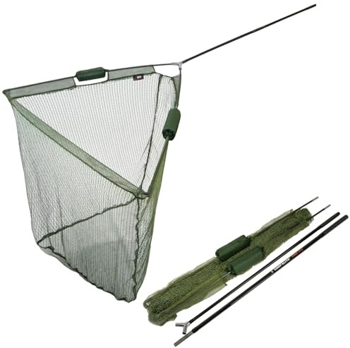 BAT Tackle Karpfenkescher 2,70m Kohlefaser mit 2 Net-Floats knotenloses Netz