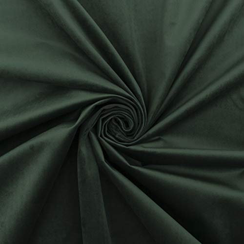 Regents Lux Soft Touch Plain Velvet Fire Retardant Plush Low Velour Cushion Sofa Upholstery Fabric Sold by The Metre - Bottle Green - Sample