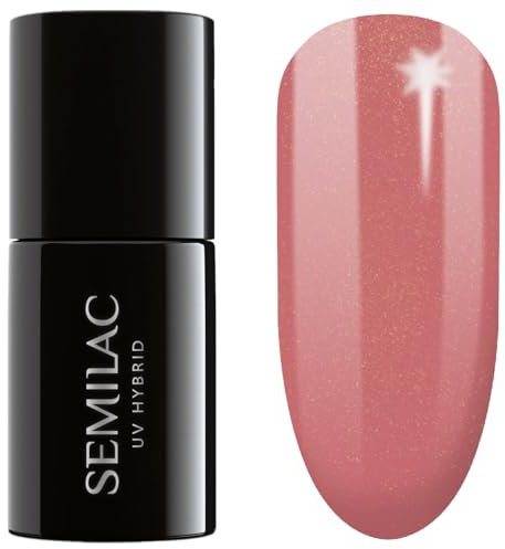SEMILAC Gel Nail Polish 378 Shimmer Stone Amber - Full Coverage Gel Polish - Soak Off Easy To Use LED/UV Nail Lamp - Long Lasting Manicure and Pedicure up to 3 weeks
