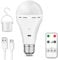 BOBOPAI USB C Rechargeable Light Bulb with Remote Control, 7W Battery Powered Light Bulbs E27 Touch Control Dimmable LED Bulb, Outdoor Camping Emergency Light Bulb with Hook,Cold White Light 1 Pack