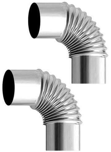 90° Winkelrohr Ø 60 mm, 2 Stück Stahl Ofenrohr Winkel, hitzebeständiges Rauchrohr für Öfen, Edelstahlbogen Kaminrohr