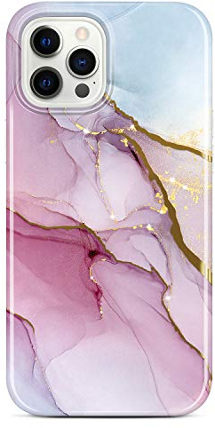 JIAXIUFEN iPhone 12 Mini Hülle Handyhülle TPU Silikon Schutzhülle Handytasche Handy Hülle für iPhone 12 Mini 5.4 - Marmor Dark Purple
