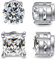 Diamday 2 Paare Edelstahl Magnetisch Ohrstecker für Herren Damen Nicht-Piercing Magnet Ohrringe Clip on Ohrringe CZ Rund/Quadratisch Hypoallergen Klipp Ohrstecker 6MM