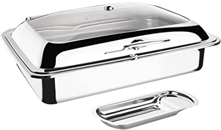 Olympia 1/1 GN Induction Stainless Steel Chafer, 8.5Ltr | Keeps buffet dishes at safe, consistent serving temperatures on compatible heating hobs during busy service.