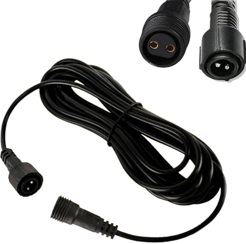 Joysing Christmas Lights Extension Cable | 2 Pin 6M Waterproof Outdoor Anti-Corrosion Lead for Xmas Light, G40 Bulb String Garden Fairy Light