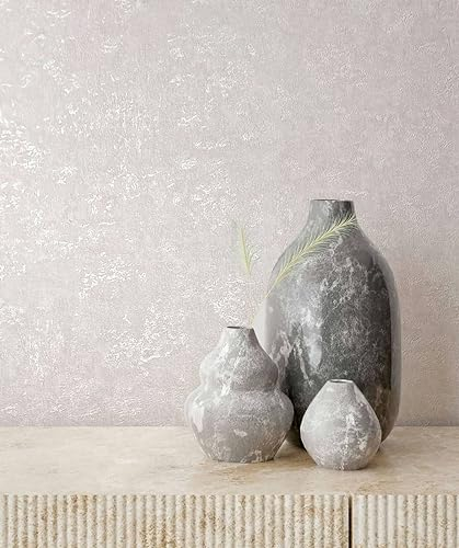 marburg Vliestapete Einfarbig Beton Struktur Putz Optik Creme Rosa 34521